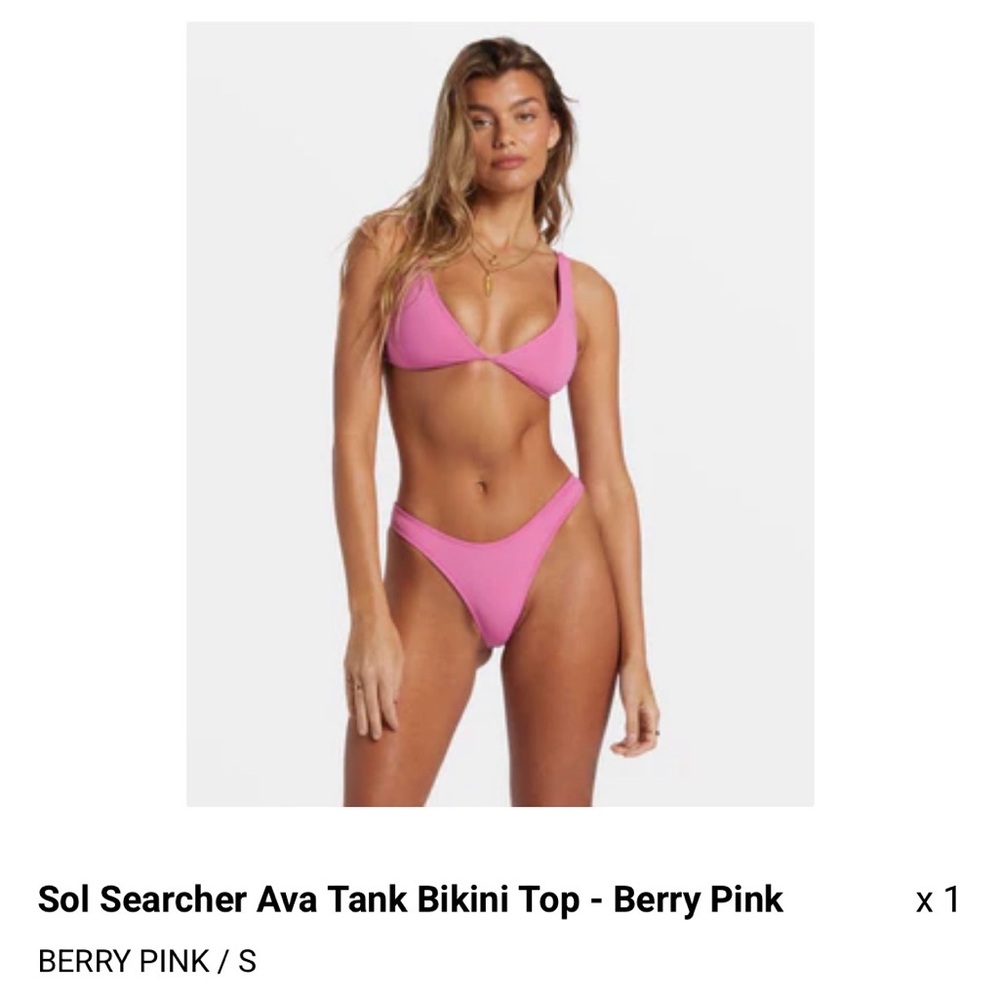Billabong Sol Searcher Ava Top and Tanga Bottom Bikini Berry Pink
